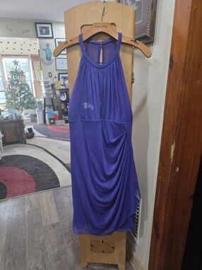bebe Royal Purple Halter Cocktail Dress